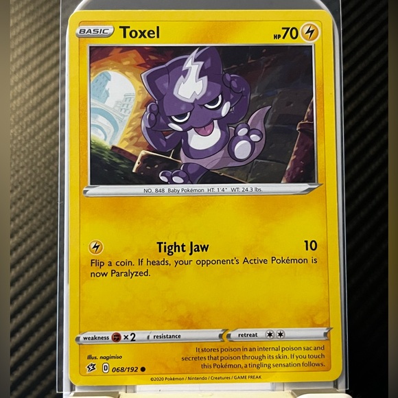 TOXEL #68/192 REBEL CLASH 2020 POKEMON TRADING CARD TCG - Picture 1 of 3